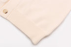 AMRI Cotton V-Neck Bones Cardigan Sweater Apricot