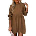 LEA™ – Women’s Casual Black Shift Dress Flowy Crew Neck Mini Sundress for Summer