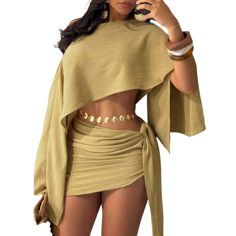 CONNIE™ – Refined Beachwear Set with Elegant Top and Bodycon Skirt