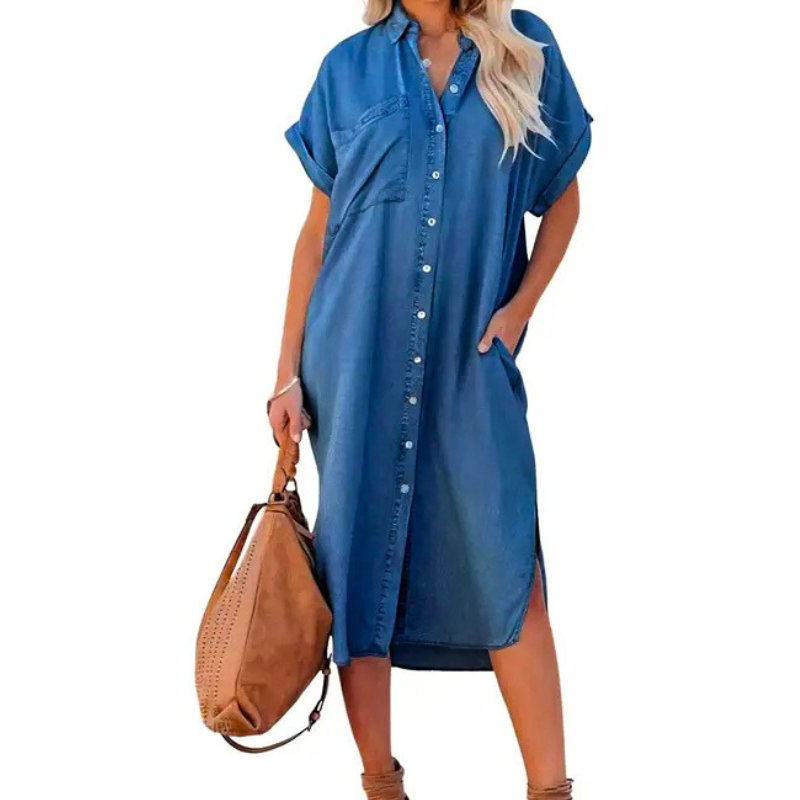 ADA™ – Effortless Loose Midi Shirt Dress