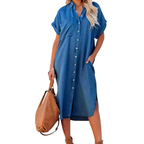 ADA™ – Effortless Loose Midi Shirt Dress