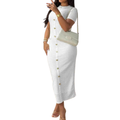 BRONWYN™ – Classic Zipper Back Dress with Faux Button Accent