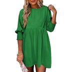 LEA™ – Women’s Casual Black Shift Dress Flowy Crew Neck Mini Sundress for Summer