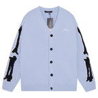 AMRI Cotton V-Neck Bones Cardigan
