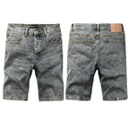 Purple Brand Crystal Diamond Denim Shorts #5093