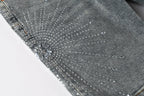 Purple Brand Crystal Diamond Denim Shorts #5093