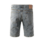 Purple Brand Crystal Diamond Denim Shorts #5093