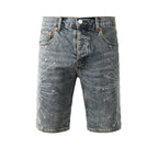 Purple Brand Crystal Diamond Denim Shorts #5093