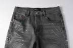 Purple Brand Crystal Diamond Denim Shorts #5094