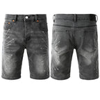 Purple Brand Crystal Diamond Denim Shorts #5094