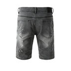 Purple Brand Crystal Diamond Denim Shorts #5094