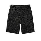 Purple Brand Crystal Diamond Denim Shorts #5095