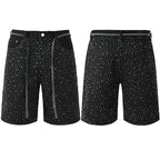 Purple Brand Crystal Diamond Denim Shorts #5095