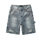 Purple Brand Crystal Diamond Denim Shorts #5097
