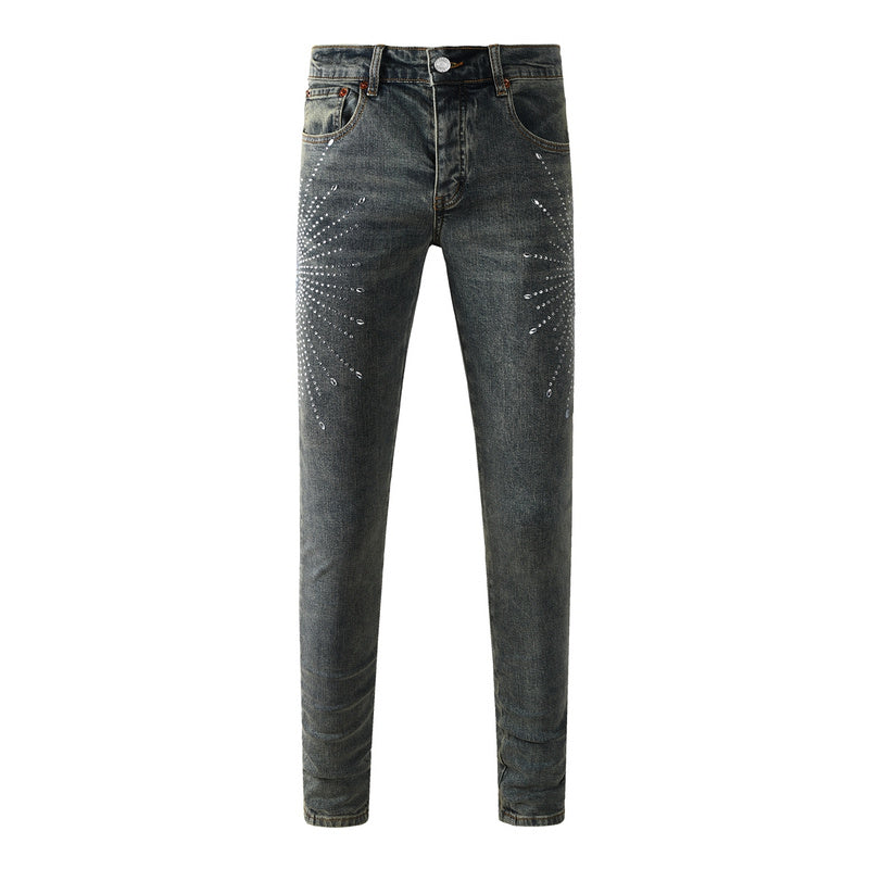 Purple Brand Crystal Diamond Jeans #9122