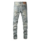 Purple Brand Crystal Diamond Jeans #9127