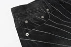 Purple Brand Crystal Diamond Denim Shorts #5104