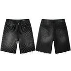 Purple Brand Crystal Diamond Denim Shorts #5104