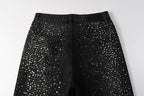 Purple Brand Crystal Diamond Denim Shorts #5103