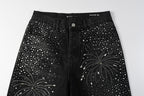 Purple Brand Crystal Diamond Denim Shorts #5103