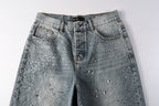 Purple Brand Crystal Diamond Denim Shorts #5102