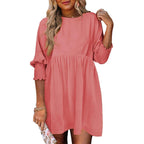 LEA™ – Women’s Casual Black Shift Dress Flowy Crew Neck Mini Sundress for Summer