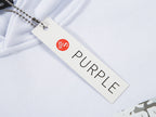 Purple Brand Logo Pattern Printed Hoodie
