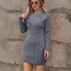 TRIMI™ - Elegant Plain Round Neck Bodycon Mini Dress