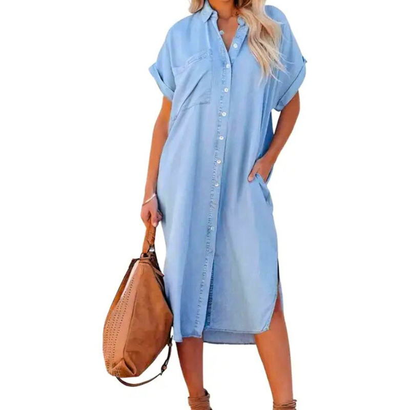 ADA™ – Effortless Loose Midi Shirt Dress