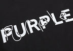 Purple Brand Logo Letter Print T-Shirt