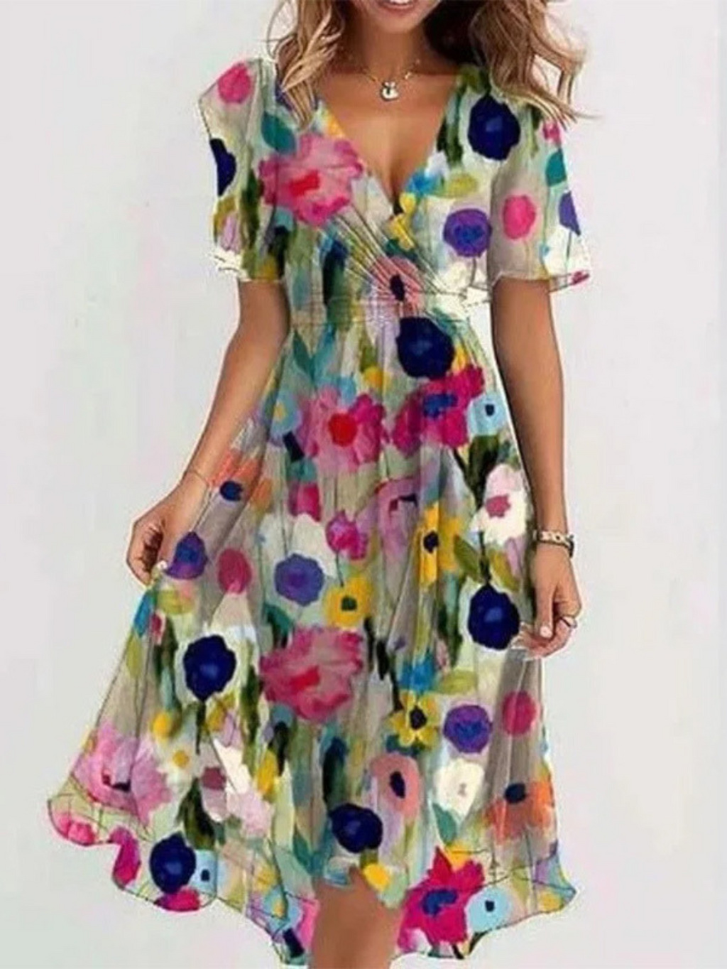 LAVINA™ – Vibrant Boho Midi Dress