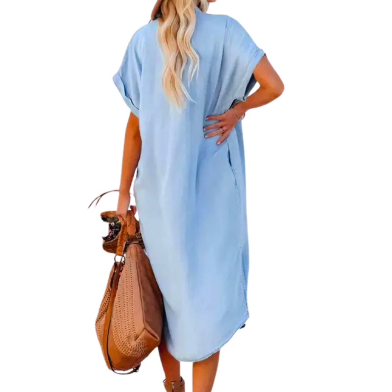 ADA™ – Effortless Loose Midi Shirt Dress