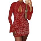 SHAIRA™ – Stylish Mock Neck Bodycon Dress