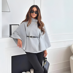 FENITH™ - Classy High Neck Belted Cape Top