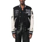 AMRI logo patch varsity bomber jacket Black