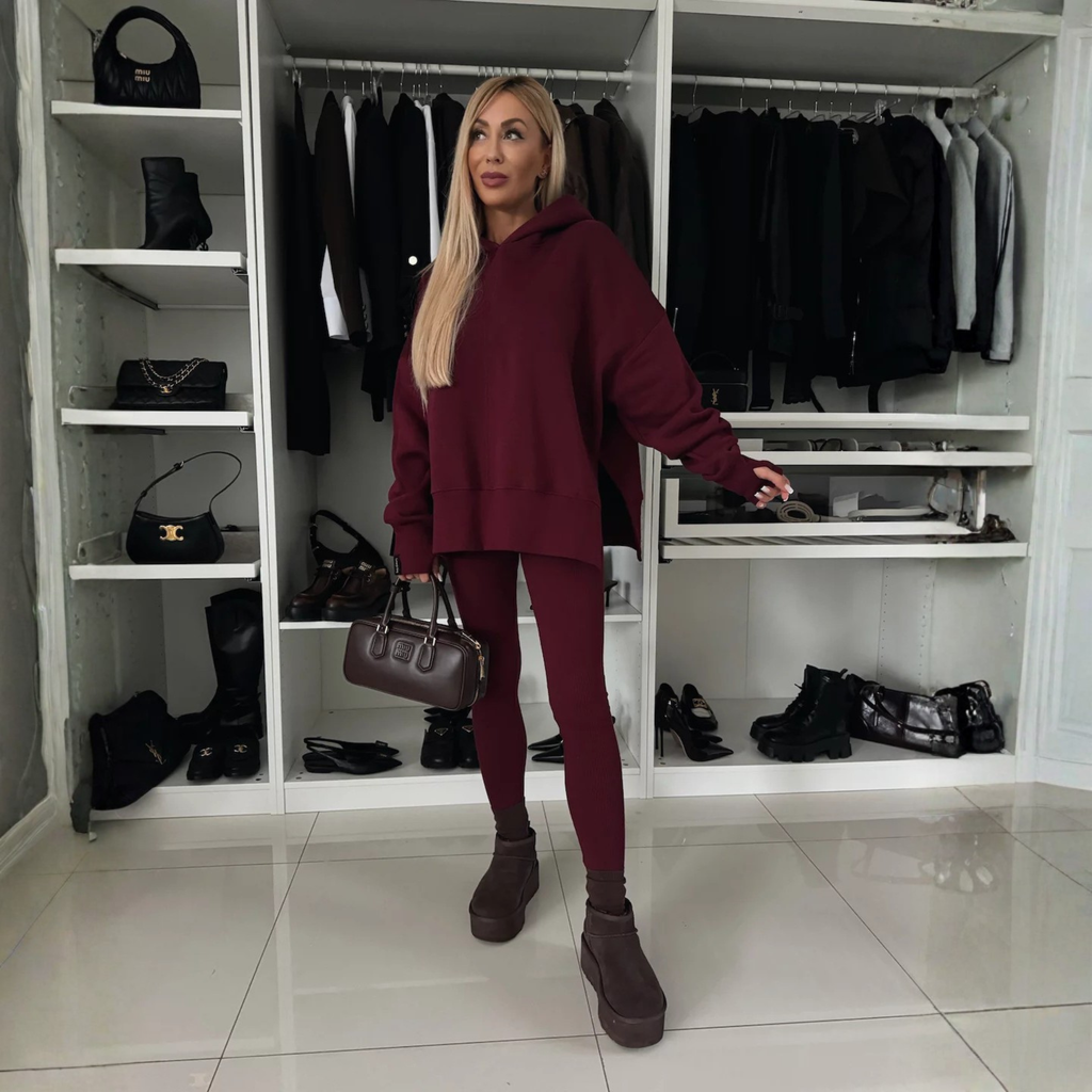 SANIA™ - Casual Long Sleeve Hoodie and Skinny Pants Set