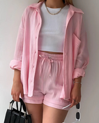 VERA™ – Modern Button-Up Shorts Set