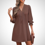 LUCINDA™ - Elegant Ruffled V-Neck Dress