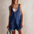 IVYLI™ -  Casual Fitted Sleeveless Denim Romper