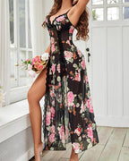 LUZY™ - Casual V-Neck Lingerie Maxi Nightdress