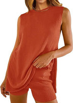SAVINA™ – Sleeveless Lounge Pullover & Shorts Duo