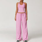 DINGDING™ - Casual Crop Tank Top and Wide Leg Pants Set