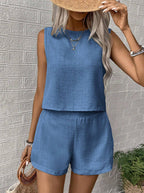 CLARISSE™ - Chic Sleeveless Tank & Shorts Set