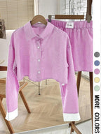 EMERSYN™ - Casual Collared Long-Sleeve Co-Ord Set