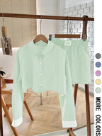 EMERSYN™ - Casual Collared Long-Sleeve Co-Ord Set
