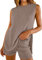 SAVINA™ – Sleeveless Lounge Pullover & Shorts Duo
