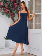 MEGAN™ - Ruched Boning Corset Dress with Tie-Front and Split Thigh Detail