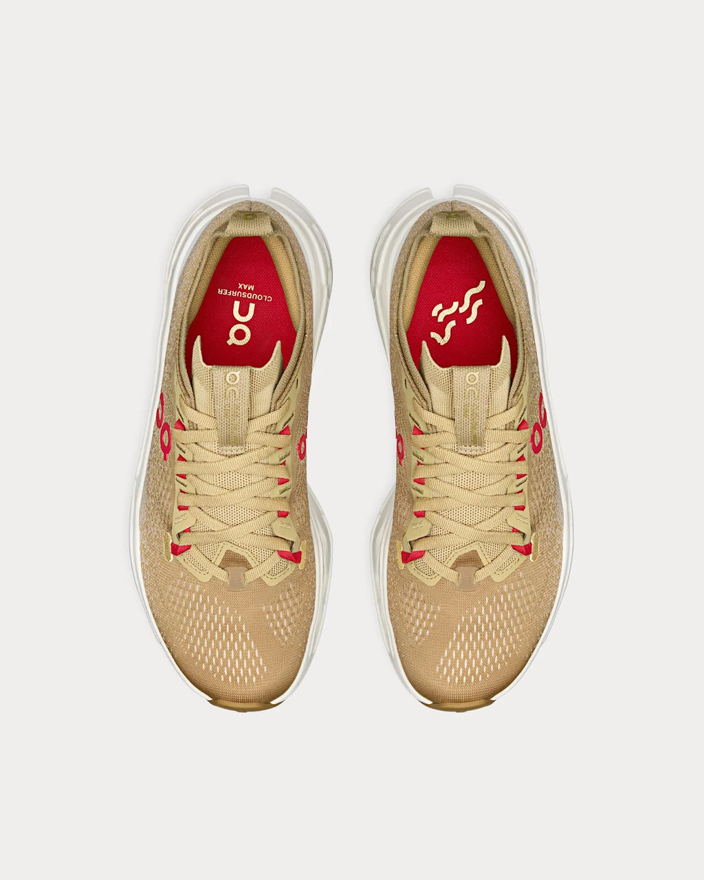 On 鈥�Cloudsurfer Max 鈥榊ear of the Horse鈥�Chai / Ivory Running Shoes